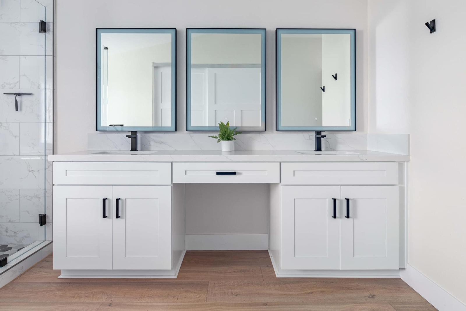 kitchen remodel with blue cabinets