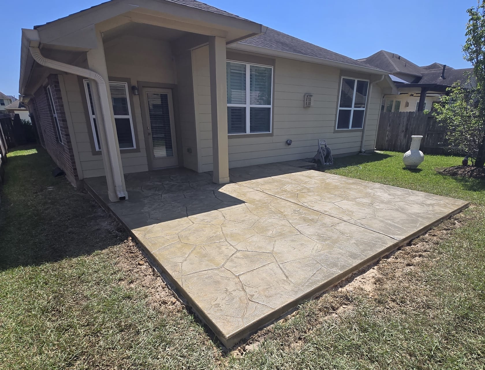 large concrete patio